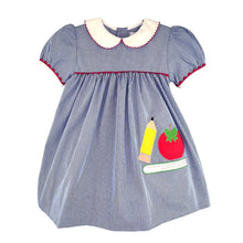 Back to School Dress with Apple and Book Appliques | 2T 3T 4T
