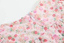 Pink Floral Strawberry Smocked Flutter Romper | 3-6M 6-12M 12-18M