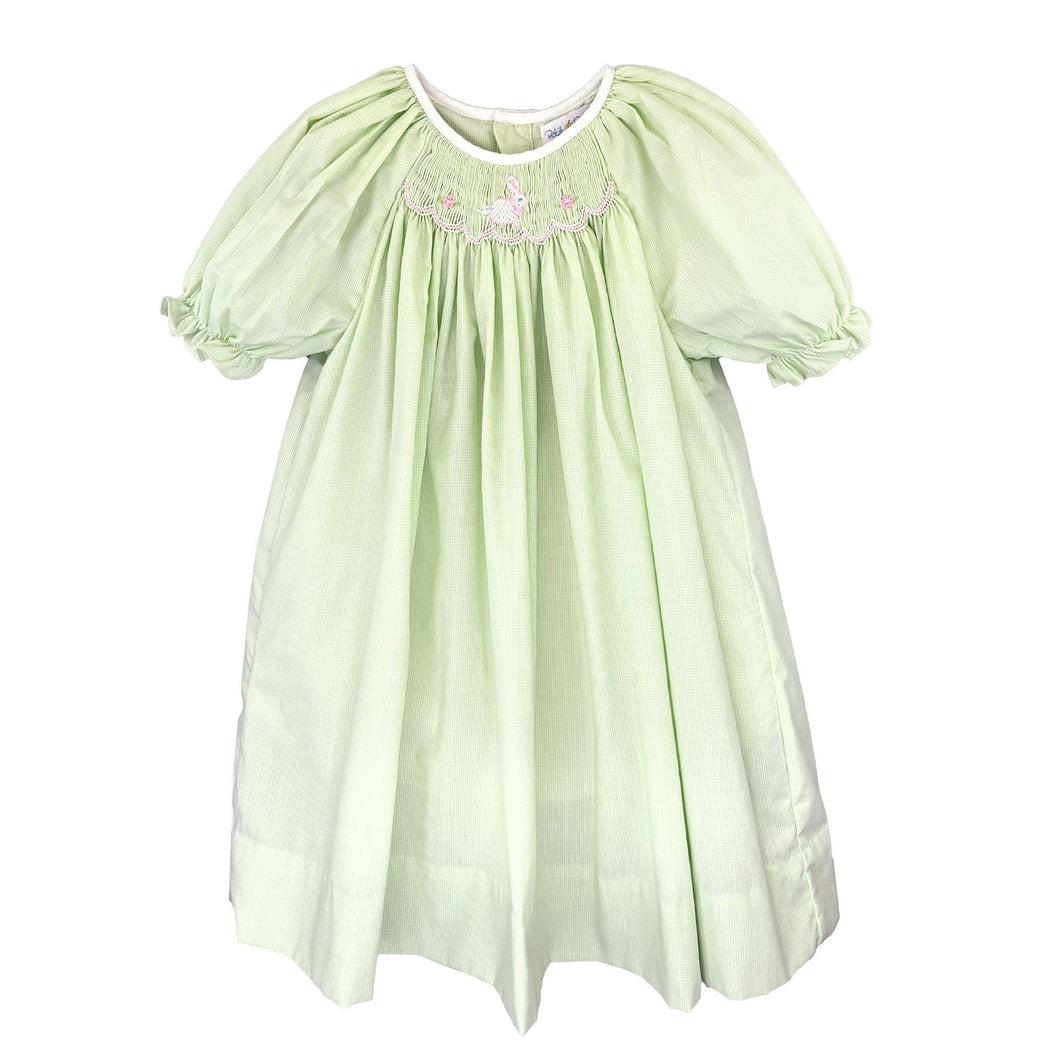 Lime Green Check Easter Bunny Smocked Dress Set | 6 12 18 24 Months