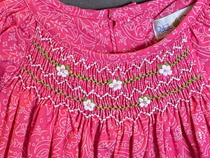 Pink Paisley Print Smocked Dress Set | 9 12 18 24 Months