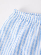 Yellow Blue Striped Chick Embroidery Boys Smocked Short Set | 2 3 4 5 Years