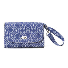 Lilly Bit Navy White Trellis Diaper Clutch