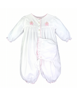 White Pink Shadow Stitch Bow Convertible Bag | Newborn