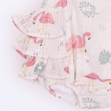 Flamingos Cotton Muslin Ruffle Sunsuit | 3-6M 6-12M 12-18M