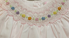 Pink Batiste Flower Smocked Bishop Dress Set | 12 18 24 Months