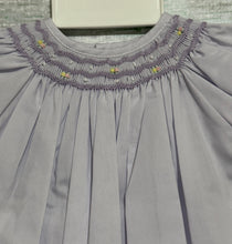 Lavender Daygown with Wave Embroidered Smocking | Preemie Newborn