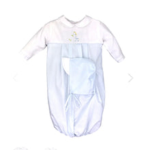 Blue Embroidered Giraffe Convertible Gown Longall | Newborn