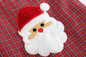 Red Plaid Fuzzy Santa Overalls | 3-6 Months