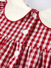 Red Gingham Girls Embroidered Christmas Tree Dress | 2 3 4 Years