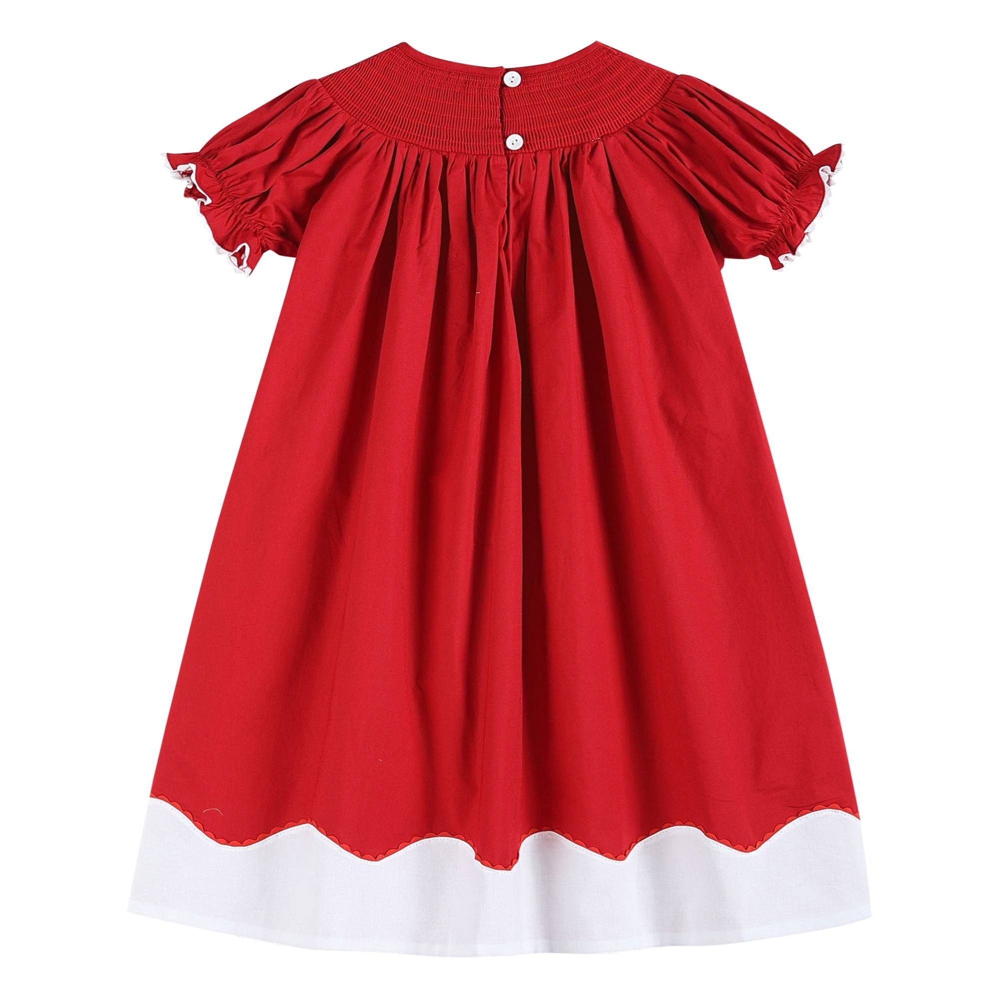 Red and White Santa Smocked Bishop Dress | 6-12M 12-18M 18-24M 2T 3T 4 Little Footprints Children's Shop Red and White Santa Smocked Bishop Dress | 6-12M 12-18M 18-24M 2T 3T 4 Little Footprints Children's Shop