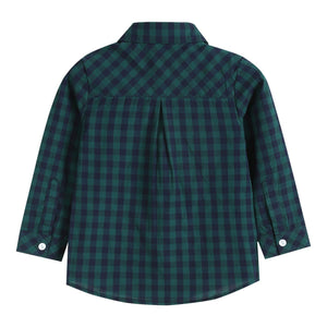 Blue and Green Tartan Boy Dress Shirt  12-18M 2T 3T 4T 5Y