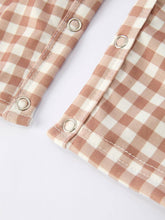 Christmas Brown Plaid Smocked Gingerbread Boy Romper | 3 6 9 12 18 Months