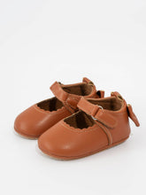 Scalloped Heel Bows Mary Jane Brown Shoes | 0-6M 6-12M 12-18M