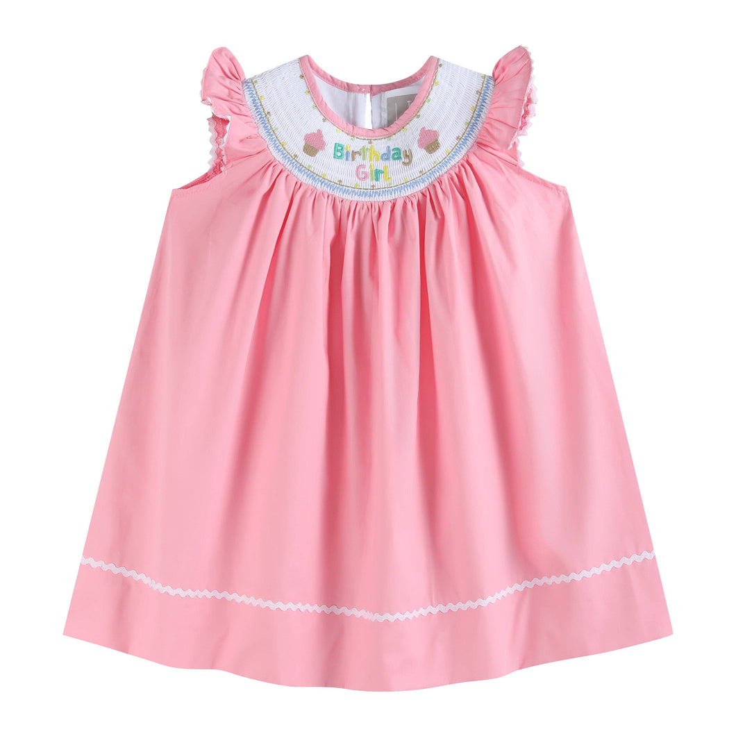 Pink Birthday Girl Smocked Bishop Dress | 12-18M 2T 3T 4T