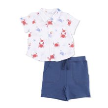 Crayon Crabs Polo Button Up with Everyday Shorts Set | 2T 3T 4T