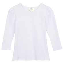 Layering or Blank Girls White Long Sleeve Plain Tee | 2T 3T 4T 5T 6