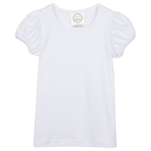 Layering or Blank Girls Short Puff Sleeve Plain Tee | 12M 18M 2T 3T 4T 5T 6