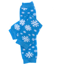 Blue Snowflake Leg Warmers | 12"