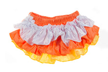 Yellow Orange White Satin Ruffle Diaper Cover | Newborn-3 Months 6-12 Months