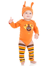 Brown and Orange Thanksgiving Stripe Leg Warmers | 8" or 12"