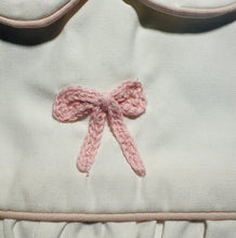 White Pink Layette Bow Bubble with Back Gingham Bow Sash | 0-3M 3-6M