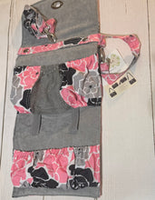Lilly Bit Pink Black Gray Floral Diaper Clutch
