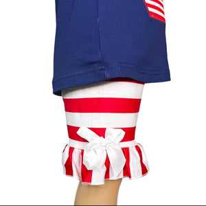 Girls Nautical Sailboat Tank & Ruffle Shorts Outfit | 12-18M 2T 3T 4T 5T 6