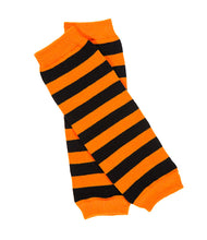 Orange and Black Pumpkin Stripe Leg Warmers | 12"