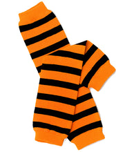 Orange and Black Pumpkin Stripe Leg Warmers | 12"