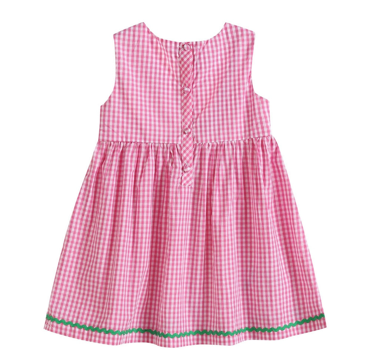 Pink Gingham Farm Animals Dress | 4T 5Y 6Y – Little Footprints Children ...