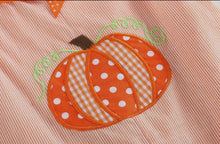 Orange Pinstripe Pumpkin and Bows Playsuit | 3-6 Months
