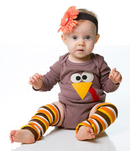 Brown and Orange Thanksgiving Stripe Leg Warmers | 8" or 12"