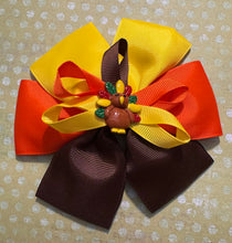 Thanksgiving Turkey Grosgrain Hair Bow 5"