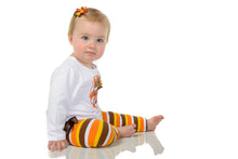 Brown and Orange Thanksgiving Stripe Leg Warmers | 8" or 12"