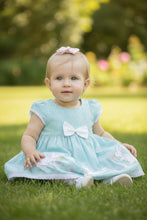 Turquoise Seersucker Easter Bunny Dress Set with Eyelet Bow | 24 Months