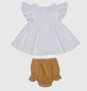 White Cotton Dress & Bloomers | 12-18M 2Y