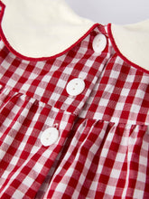 Red Gingham Christmas Tree Embroidery Long Sleeve Baby Girl Bloomers Set | 3 6 12 18 Months