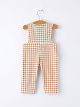 Christmas Brown Plaid Smocked Gingerbread Boy Romper | 3 6 9 12 18 Months