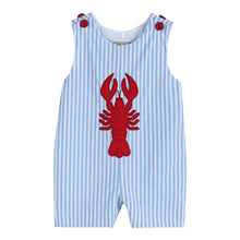 Blue Striped Crawfish Applique Shortalls | 3-6M 6-12M 12-18M 18-24M