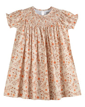 Brown Floral Smocked Bishop Dress | 6-12M 12-18M 18-24M 2T 3T 4T 5Y 6Y