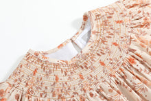 Brown Floral Smocked Bishop Dress | 6-12M 12-18M 18-24M 2T 3T 4T 5Y 6Y