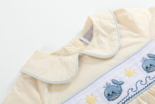Buttercream Yellow Whale Smocked Collared Romper | 3-6M 6-12M 12-18M 18-24M 2T