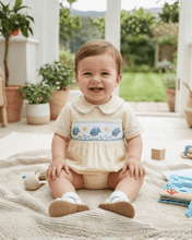 Buttercream Yellow Whale Smocked Collared Romper | 3-6M 6-12M 12-18M 18-24M 2T