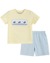 Buttercream Yellow Whale Smocked Shirt and Shorts Set | 2T 3T 4T 5Y
