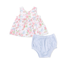 Cute Little Roses Infant Dress with Bow and Bloomer | 6-12M 12-18M 18-24M