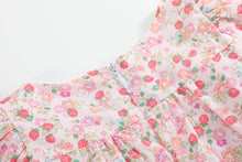 Pink Floral Strawberry Smocked Flutter Dress | 6-12M 12-18M 18-24M 2T 3T 4T 5Y 6Y