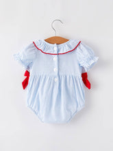4th of July Baby Girls' Smocked Star Embroidered Romper | 3 6 18 Months