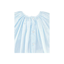 Blue Smocked Daygown with Raglan Sleeves Embroidered Hem and Bonnet | Newborn
