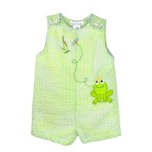 Green Sunsuit with Frog Applique and Embroidery | 12 18 24 Months