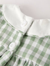 Fall Halloween Thanksgiving Pumpkin Green Plaid Girls Dress Bloomers | 3M 6M 12M 18M